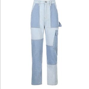 Tone Patchwork Cargo Jeans